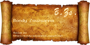 Bondy Zsuzsanna névjegykártya