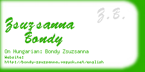 zsuzsanna bondy business card